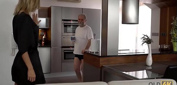  OLD4K. Old guy is always happy to satisfy sexy wife when she wakes up
